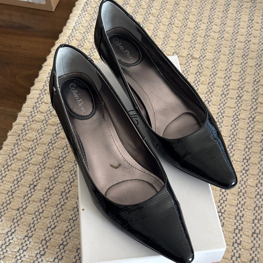 Calvin Klein Black Patent Heels